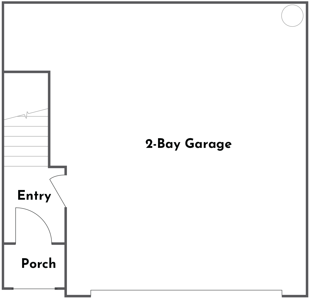 Ciena Plan 1 first floor floorplan at Côta Vera townhomes in Chula Vista, CA