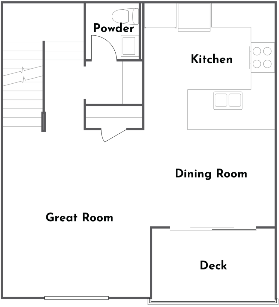 Ciena Plan 1 second floor floorplan at Côta Vera townhomes in Chula Vista, CA