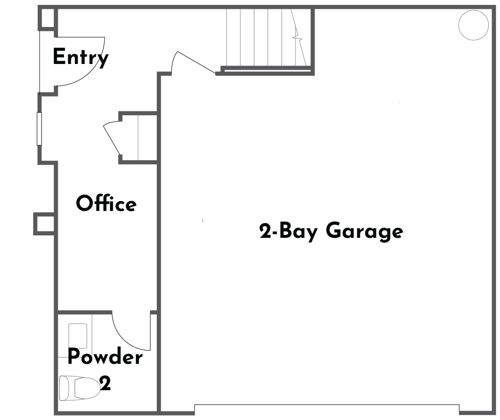 Ciena Plan 2 first floor floorplan at Côta Vera townhomes in Chula Vista, CA