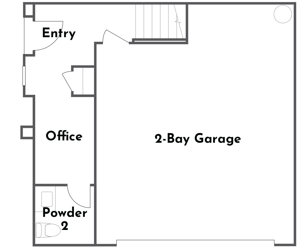 Ciena Plan 2X first floor floorplan at Côta Vera townhomes in Chula Vista, CA