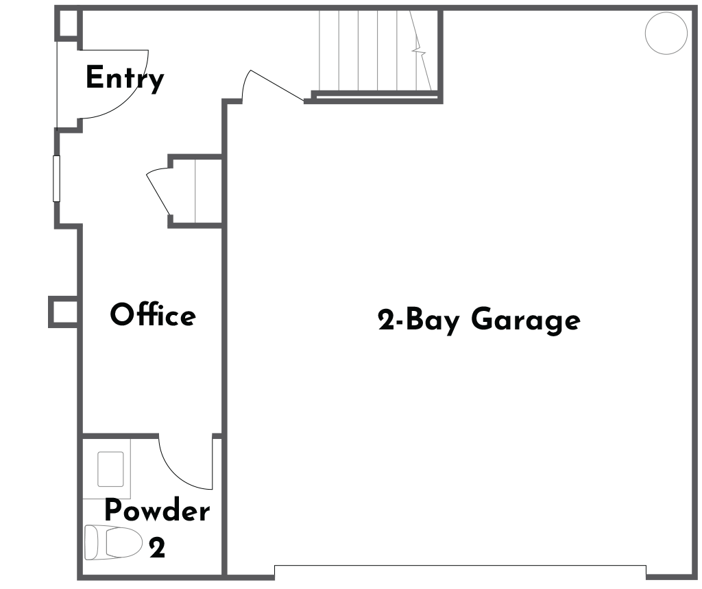 Ciena Plan 2Y first floor floorplan at Côta Vera townhomes in Chula Vista, CA