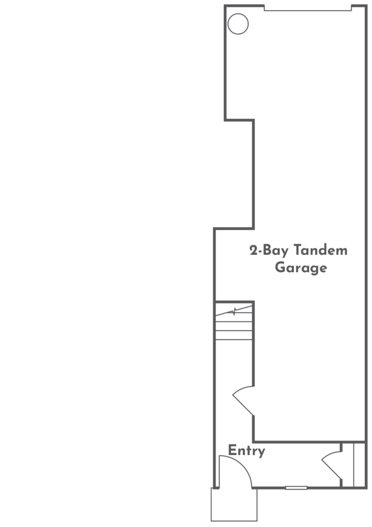 Torina Plan 1 first floor floorplan at Côta Vera townhomes in Chula Vista, CA