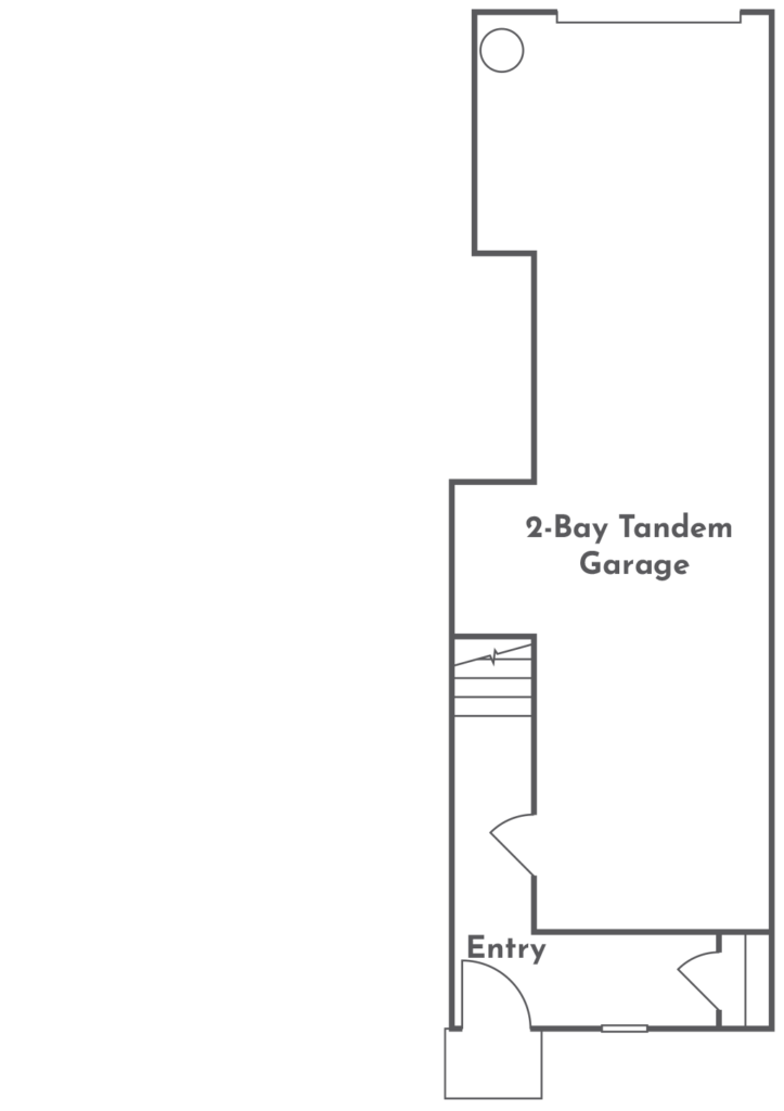 Torina Plan 1X first floor floorplan at Côta Vera townhomes in Chula Vista, CA