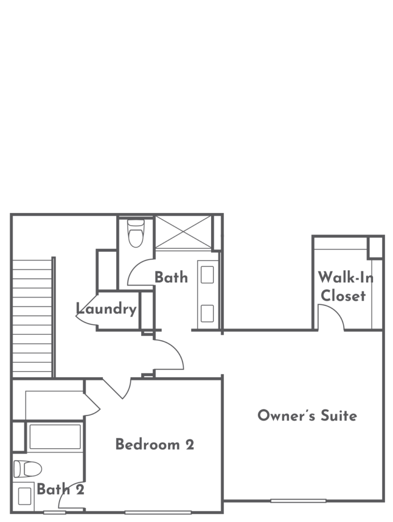 Torina Plan 2ACC third floor floorplan at Côta Vera townhomes in Chula Vista