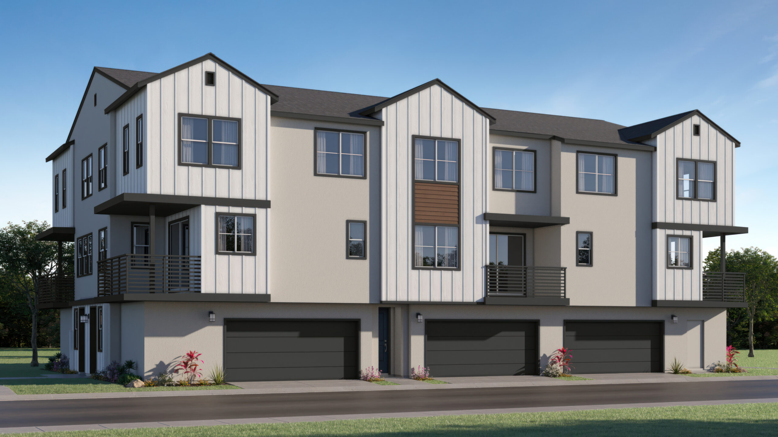 Ciena 6-plex building exterior rendering at Côta Vera in Chula Vista, CA