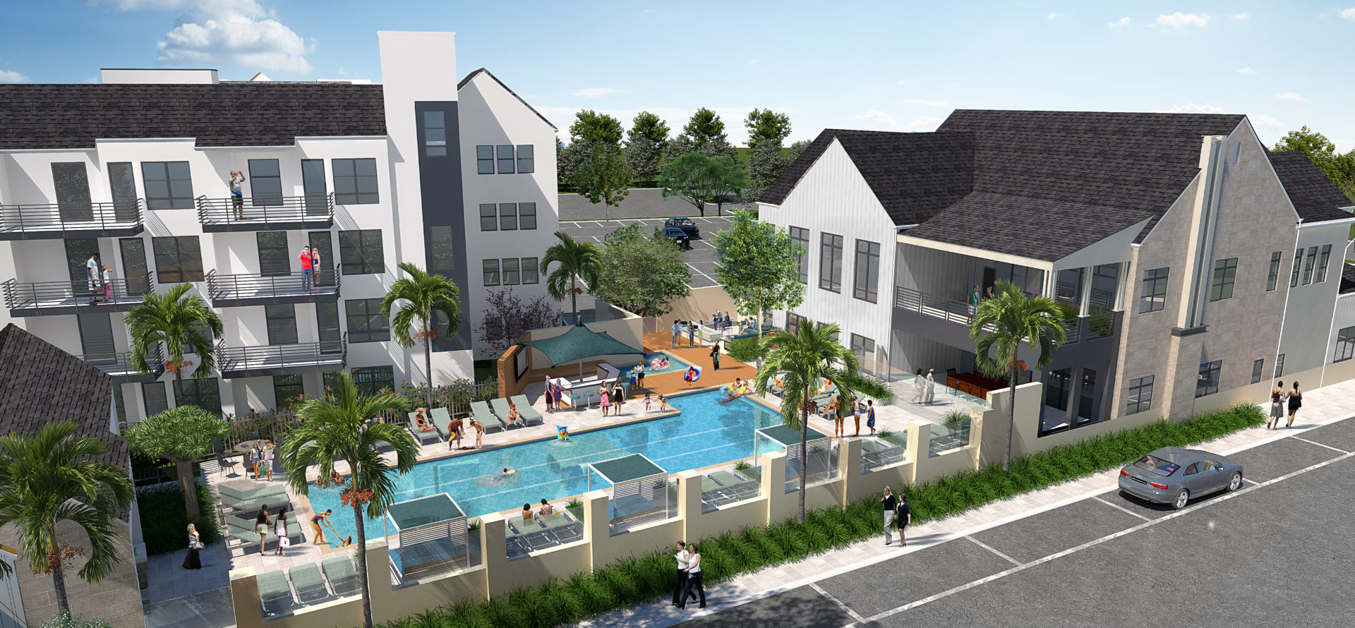 Community outdoor swimming pool at Côta Vera rental apartments in Chula Vista