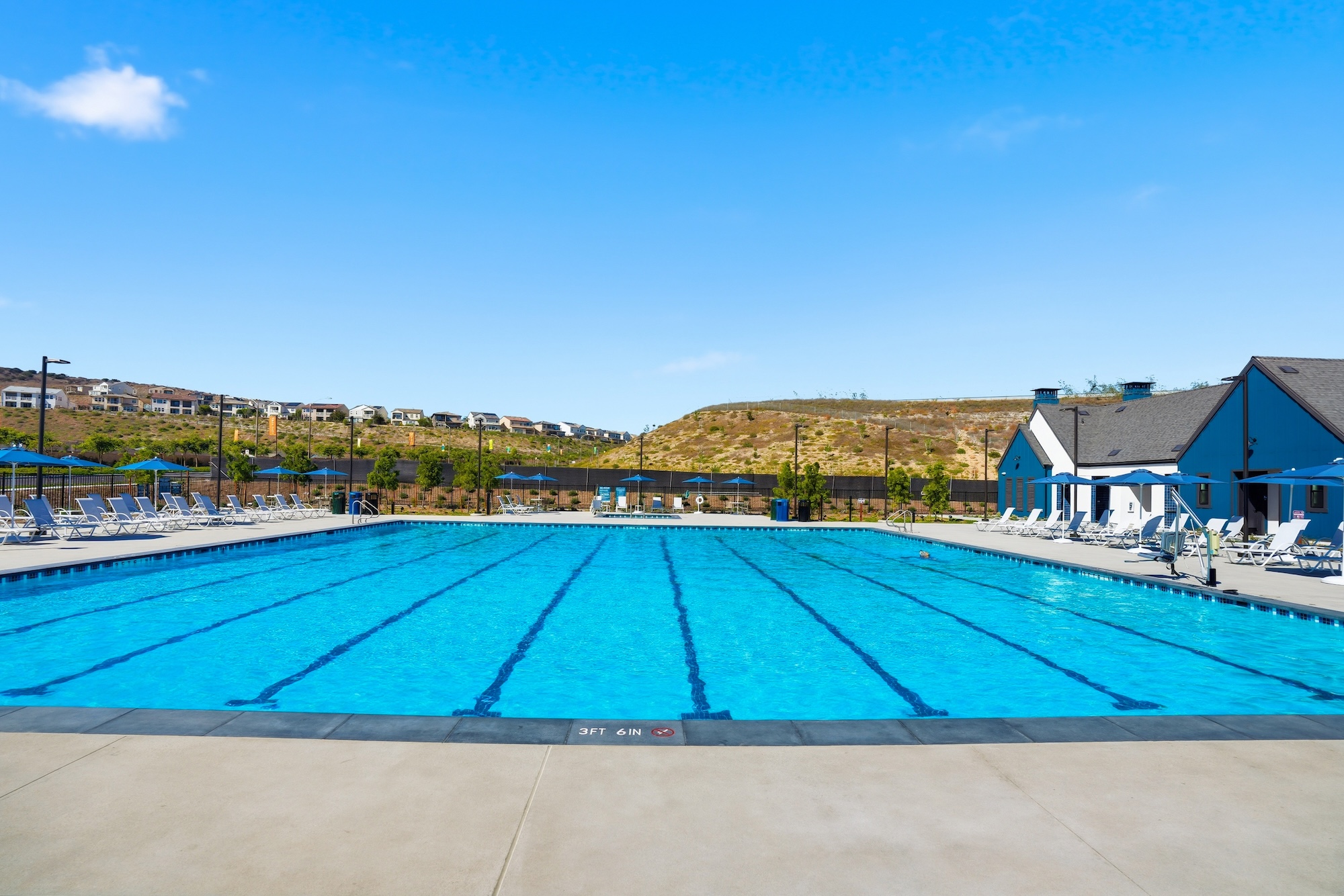 Resort-style pool at Lido Swim and Social Côta Vera in Chula Vista CA