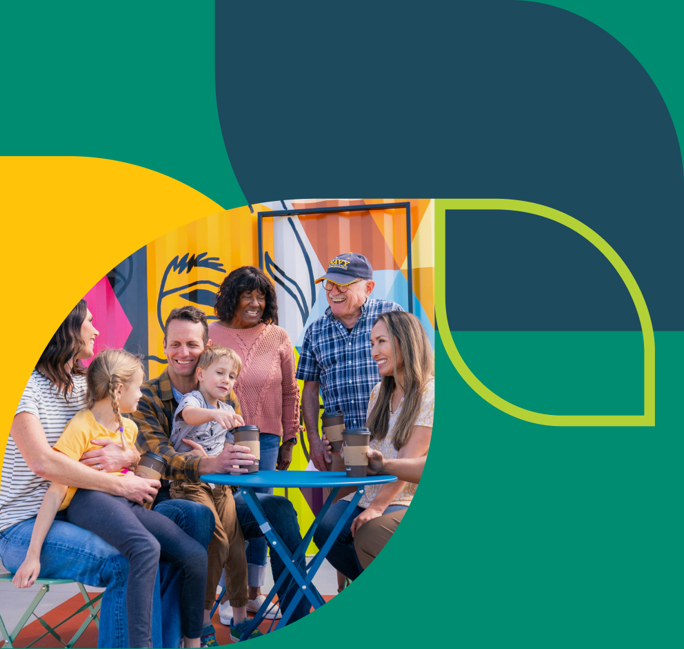Multigenerational residents enjoying community life at Côta Vera in Chula Vista