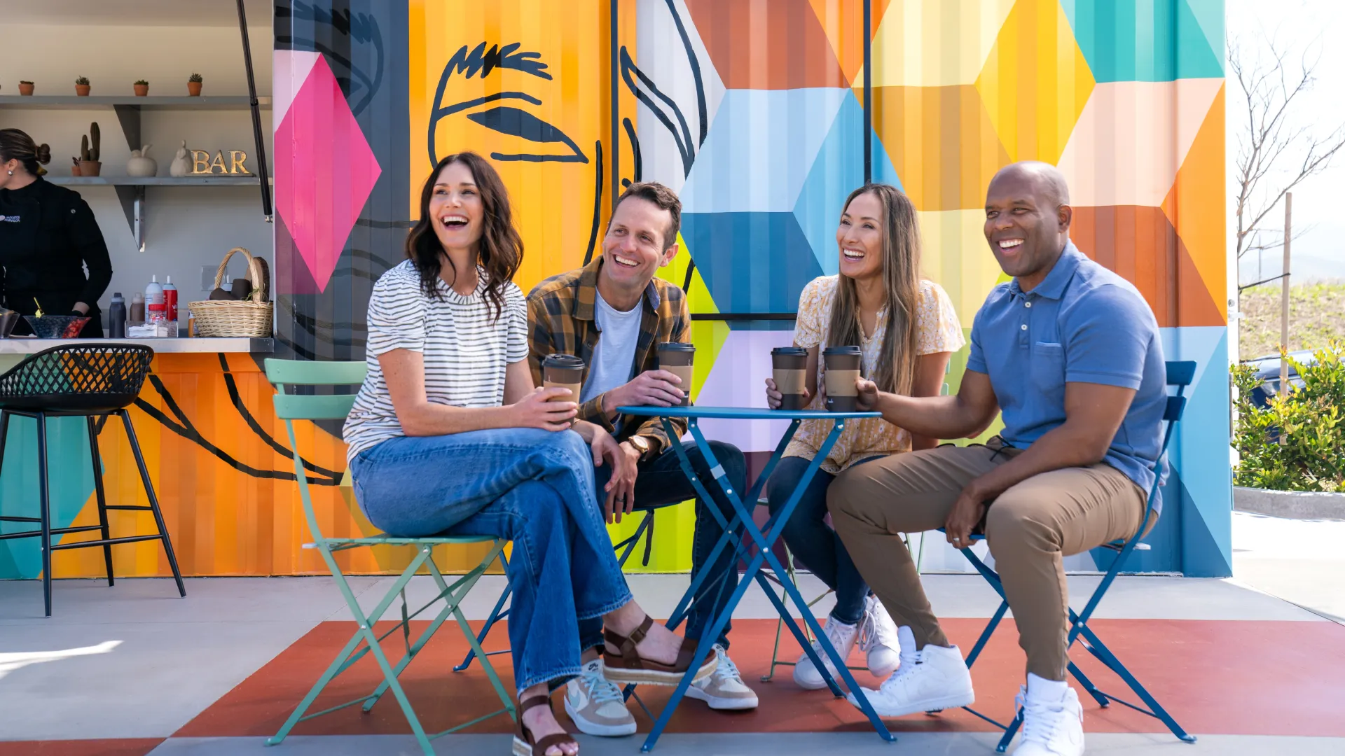 Fresco outdoor social gathering space at Côta Vera community in Chula Vista